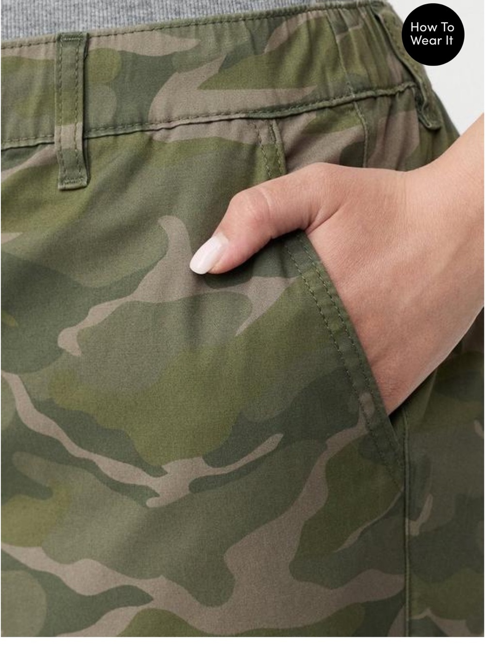 torrid Olive Camo Wide-Leg Drawstring Pants 2T - Picture 5 of 7